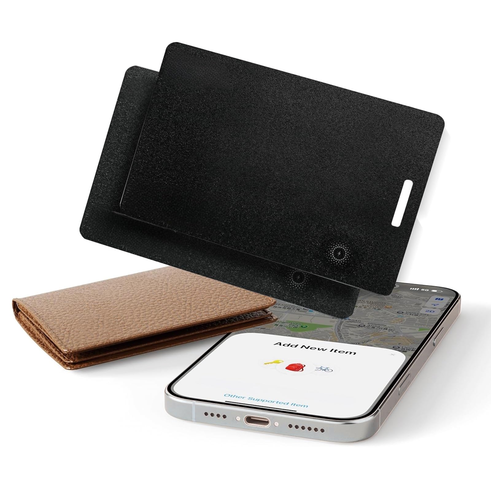 Wallet Tracker Card, Rechargeable Thin Wallet Finder for Wallet,Luggage Tags, Passports, Phone and More, Compatible with Apple Find My App,Bluetooth Tracking with Key Chain Hole,(iOS Only) 2PACK-image-29
