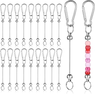 YUXIANLB 30 Pcs Beadable Keychain Bars Bulk, Silver DIY Bead Keychain Making Kit, Blank Metal Keychains Bar for Beads Pendant DIY Crafts Jewelry Making Supplies Beads Key Chain Ch…