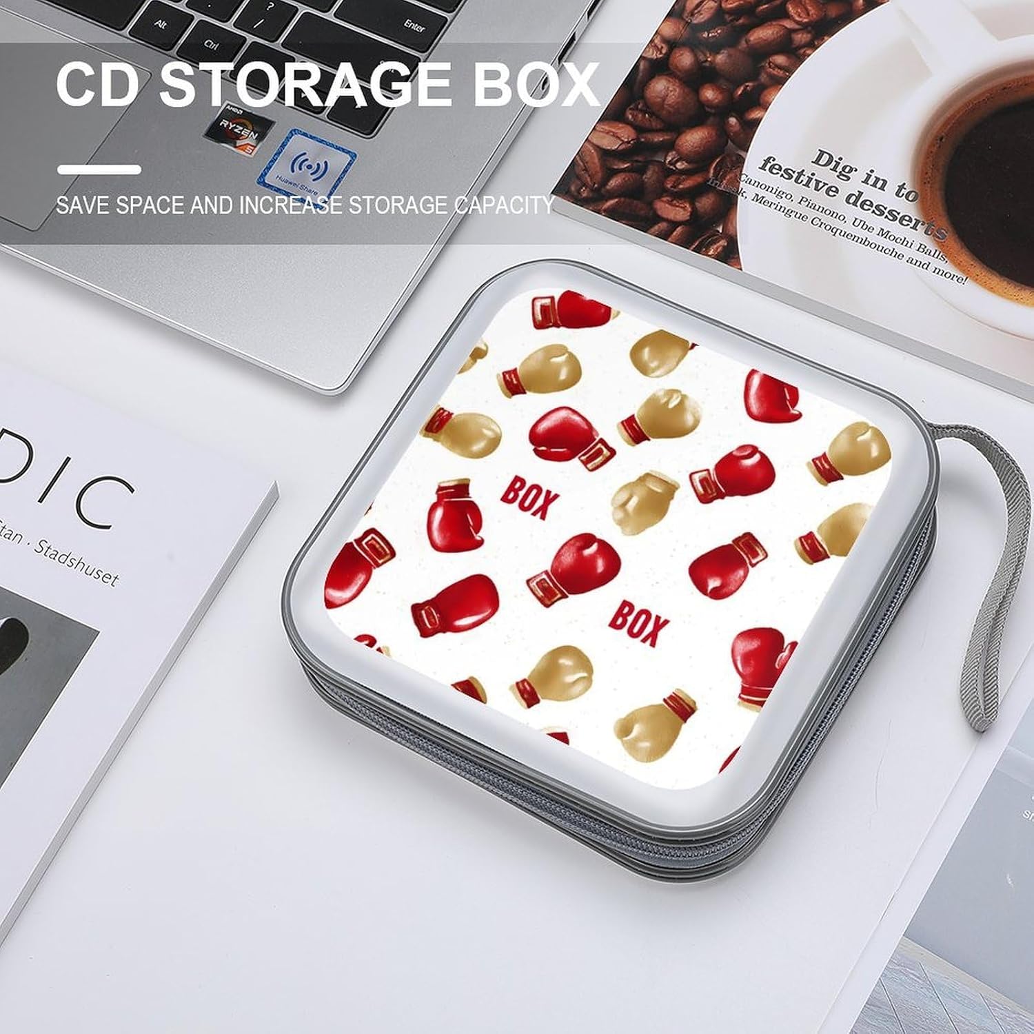 Boxing Gloves CD Case Wallet Portable DVD Holder Organizer Box image 4
