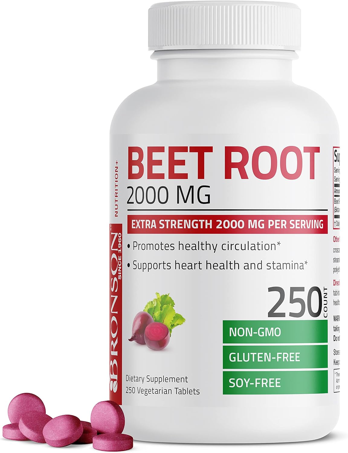 10 Best Organic Beetroot Powders Reviewed 5 Bronson Beet Root 2000mg Extra Strength 2000mg Per Serving