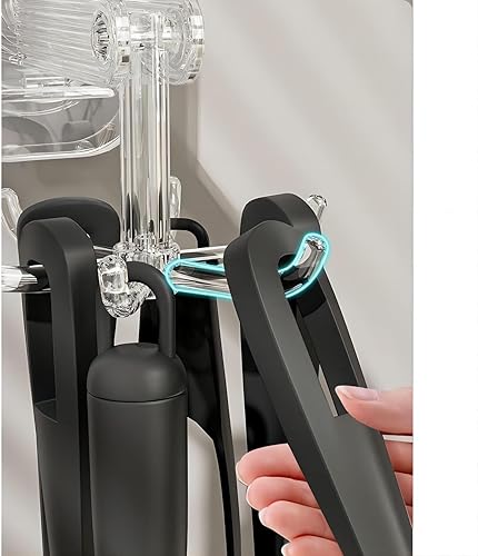 Miniatura 4 de QruiLanTu Ganchos colgantes para utensilios de cocina, colgador de pared, gancho plegable giratorio de 360, gancho de ventosa fuerte, estante para