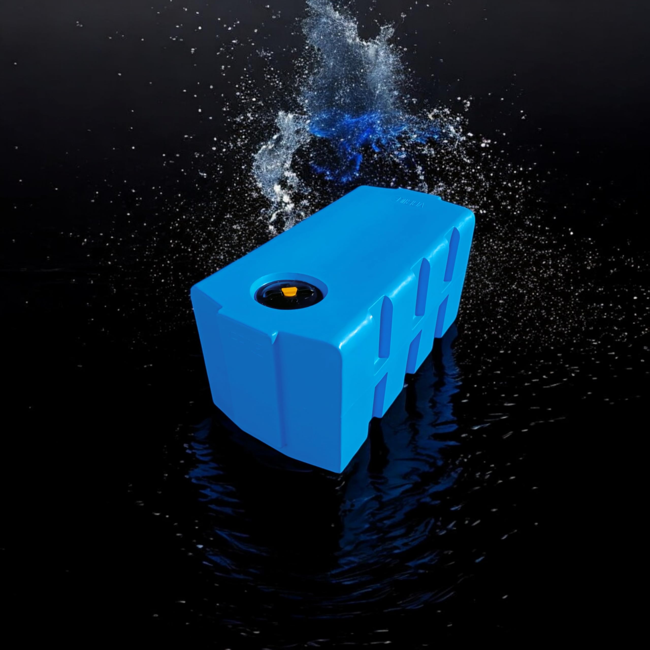 Varile 350L Tanque de agua potable | Resistente al transporte | Apto para alimentos | Para barco - autocaravana - remolque (Azul)