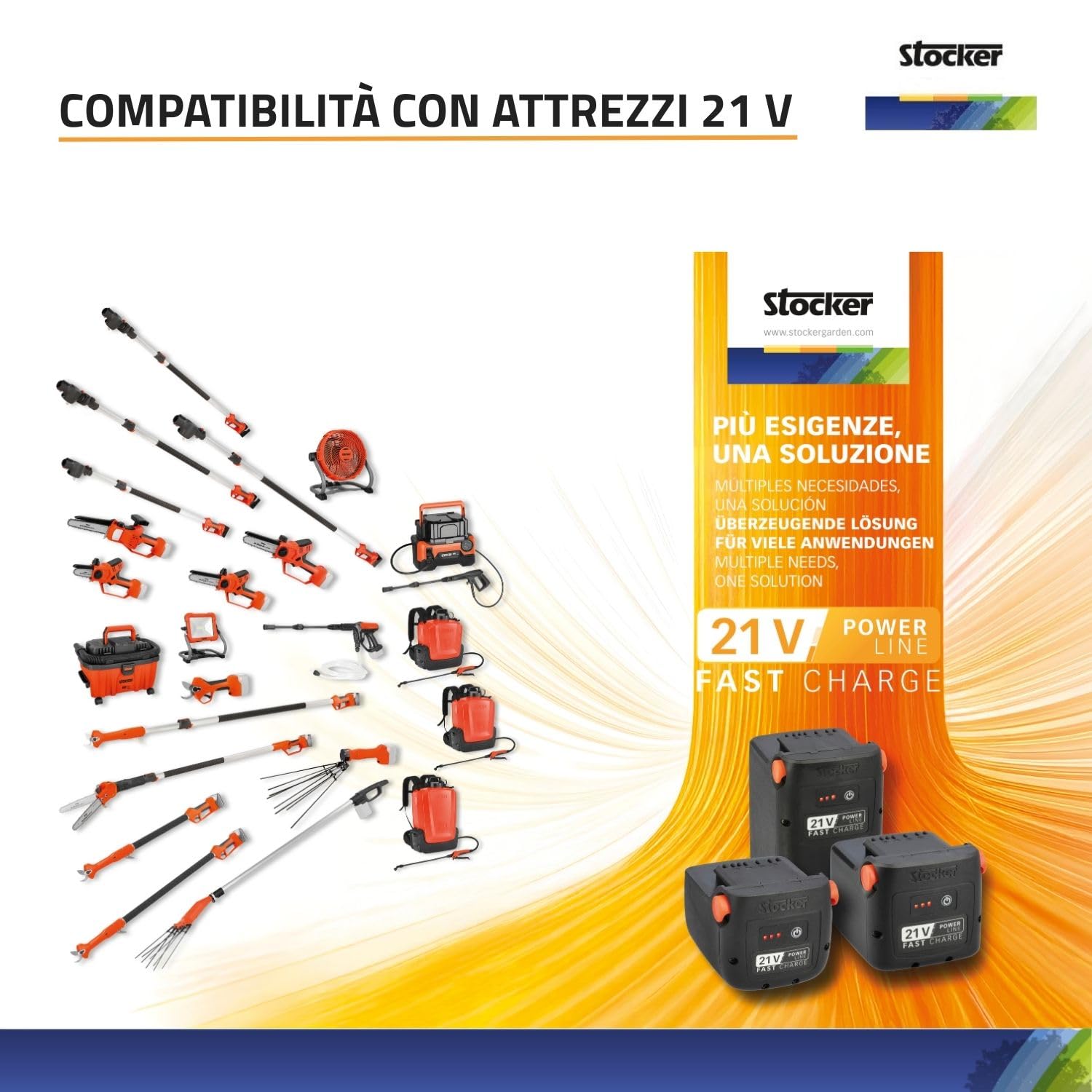 STOCKER - Geyser Nebulizzatore 25 L MI 21 V - Kit Completo Anti-Zanzare con Batteria Li-Ion 21V, Serbatoio 25L e 100 m di Tubo - Copertura fino a 400 mq - Sistema di Miscelazione Interna