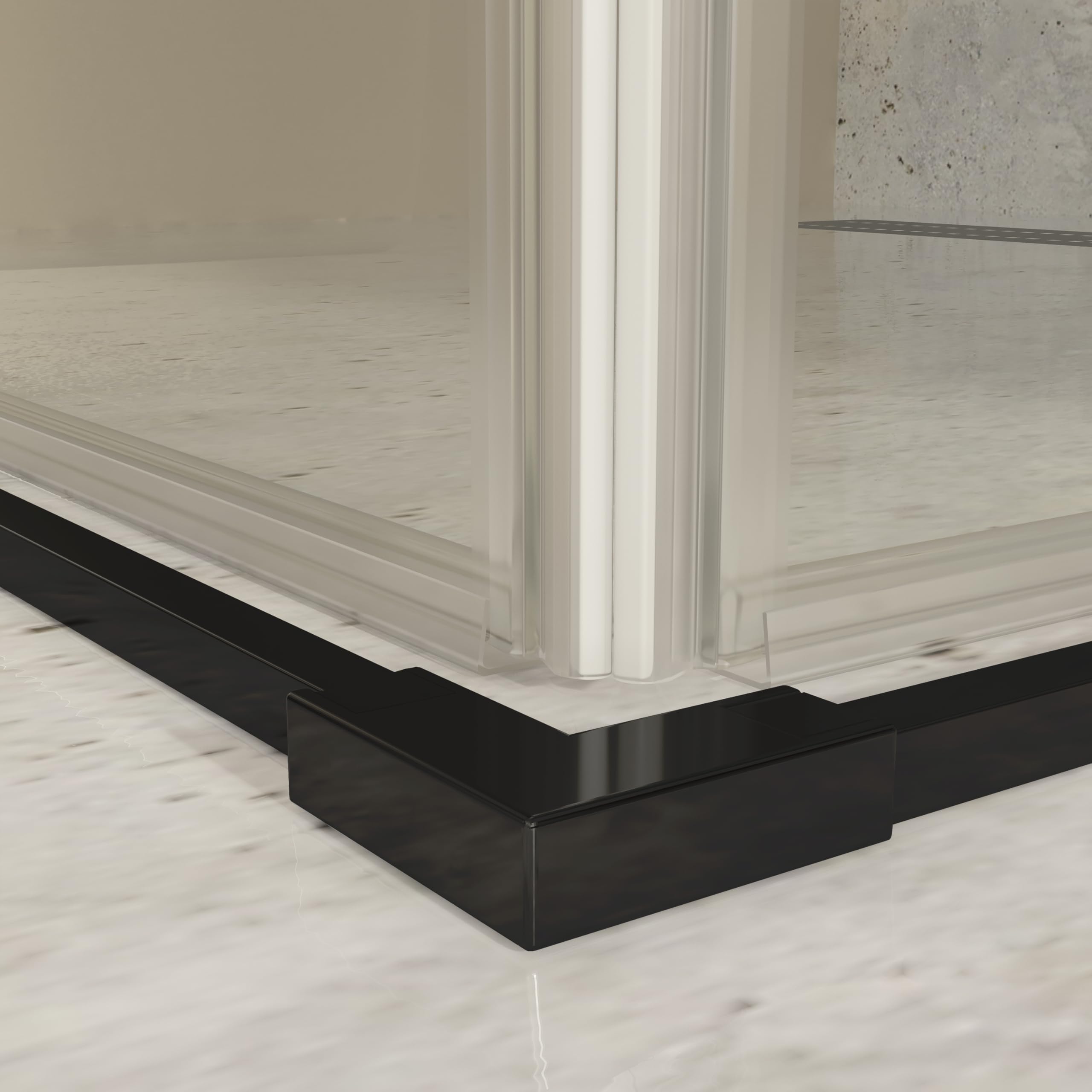 Mampara de Ducha Angular 2 Fijos + 2 Correderas - Mamparas de ducha Corredera Cristal Templado 6 mm Antical Negro Mate Puertas Reversibles – 67,5–70 x 97,5–100cm Adaptable 4cm x 195cm Alto