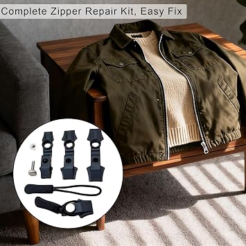 12PCS Zip Repair Kit,3size Universal Zip Replacement Removable Quick Repair | No Sewing Zip Pull Replacement Kit,for Coat Jacket Clothes Luggage Case Wallets Backpack Zippers Slider,Durable Repairer Zips