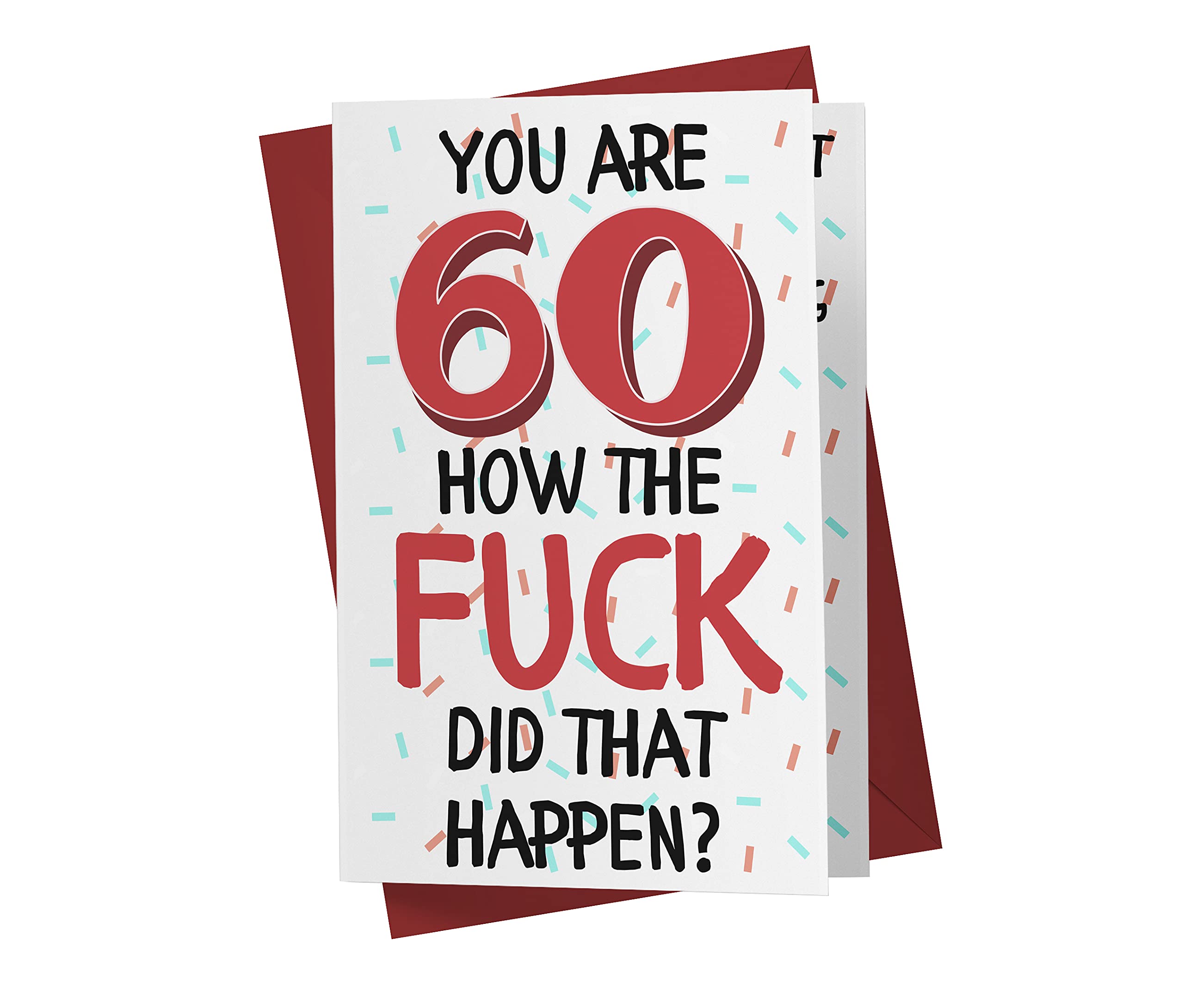 Karto Funny 60th Birthday Card for Men Women - Large 5.5x8.5 inch 60 Years Old Birthday Cards for Him Her - How