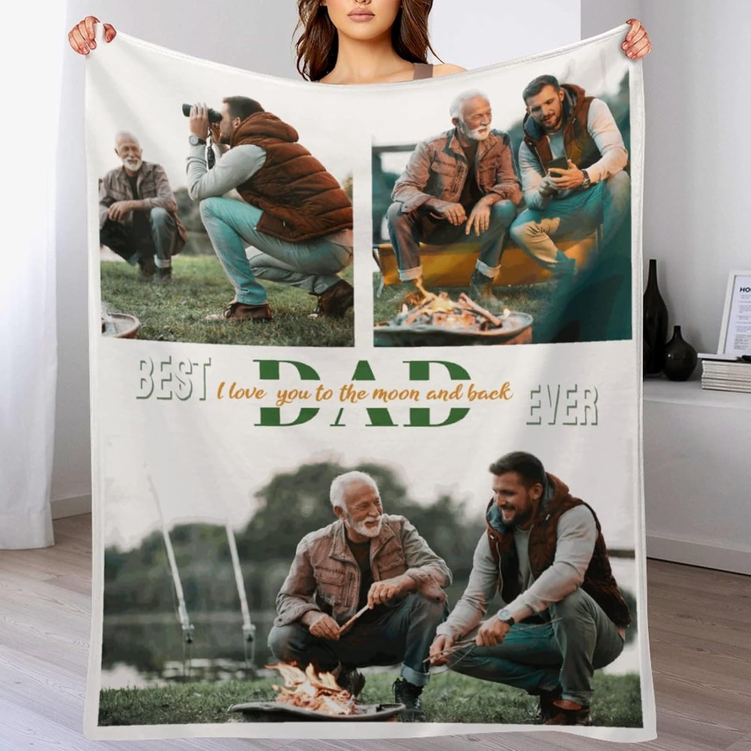 Custom Blanket, Personalized Picture Blanket for Father, Gift for Fathers Day, Best