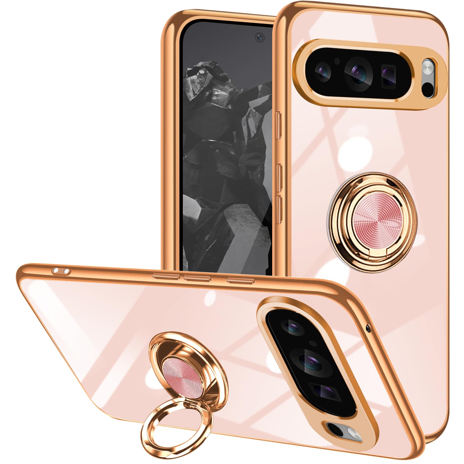 Amazon.co.jp: BOOERUL Google Pixel 9 Pro XLケース リング付き TPU 