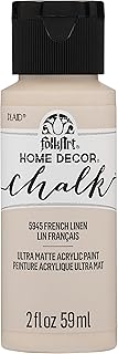 FolkArt Home Décor Chalk Furniture & Craft Paint in Assorted Colors, French Linen 2 Fl Oz (Pack of 1)