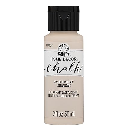 FolkArt Home Décor Chalk Furniture & Craft Paint in Assorted Colors, French Linen 2 Fl Oz (Pack of 1)