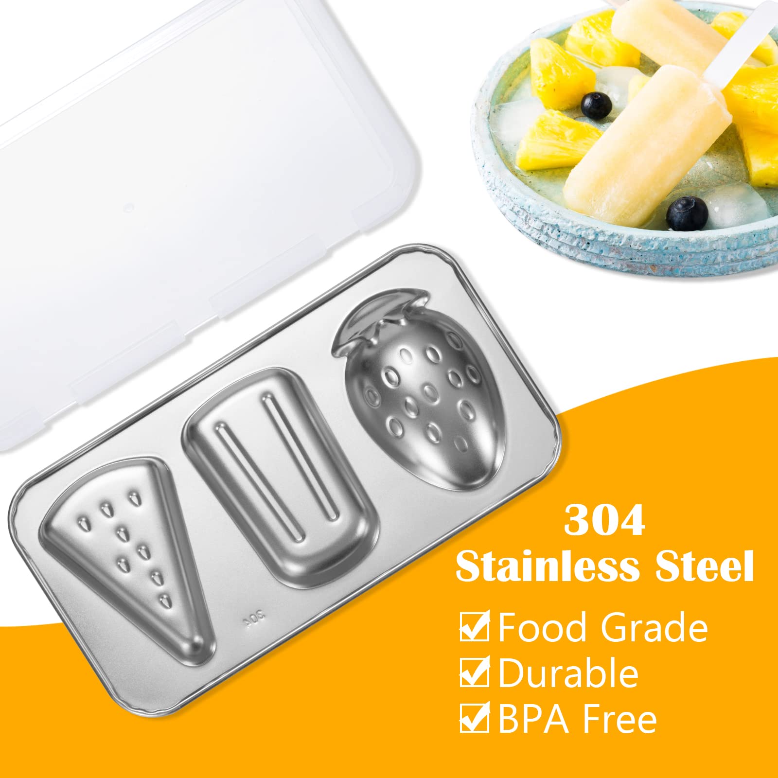 4 Stück Eisformen Silikon - Stieleis Maker Mit Sticks & Tropfschutz