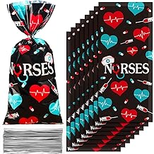 100 Pack Nurses Week Gift Bags Bulk Nursing Candy Bags Goody Bags Medical Gift Bag Treat Bags for National Nurse Day, Nursing Graduation Congrats, Nurse Doctor Theme Party Favors Supplies (Black)