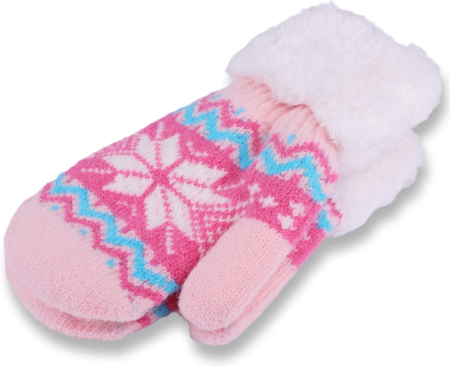 Kids Winter Gloves Boys Girls Knit Fleece Lined Warm Mittens Cute Outdoor Snow Gloves (for 3-7 Years) - Image 2