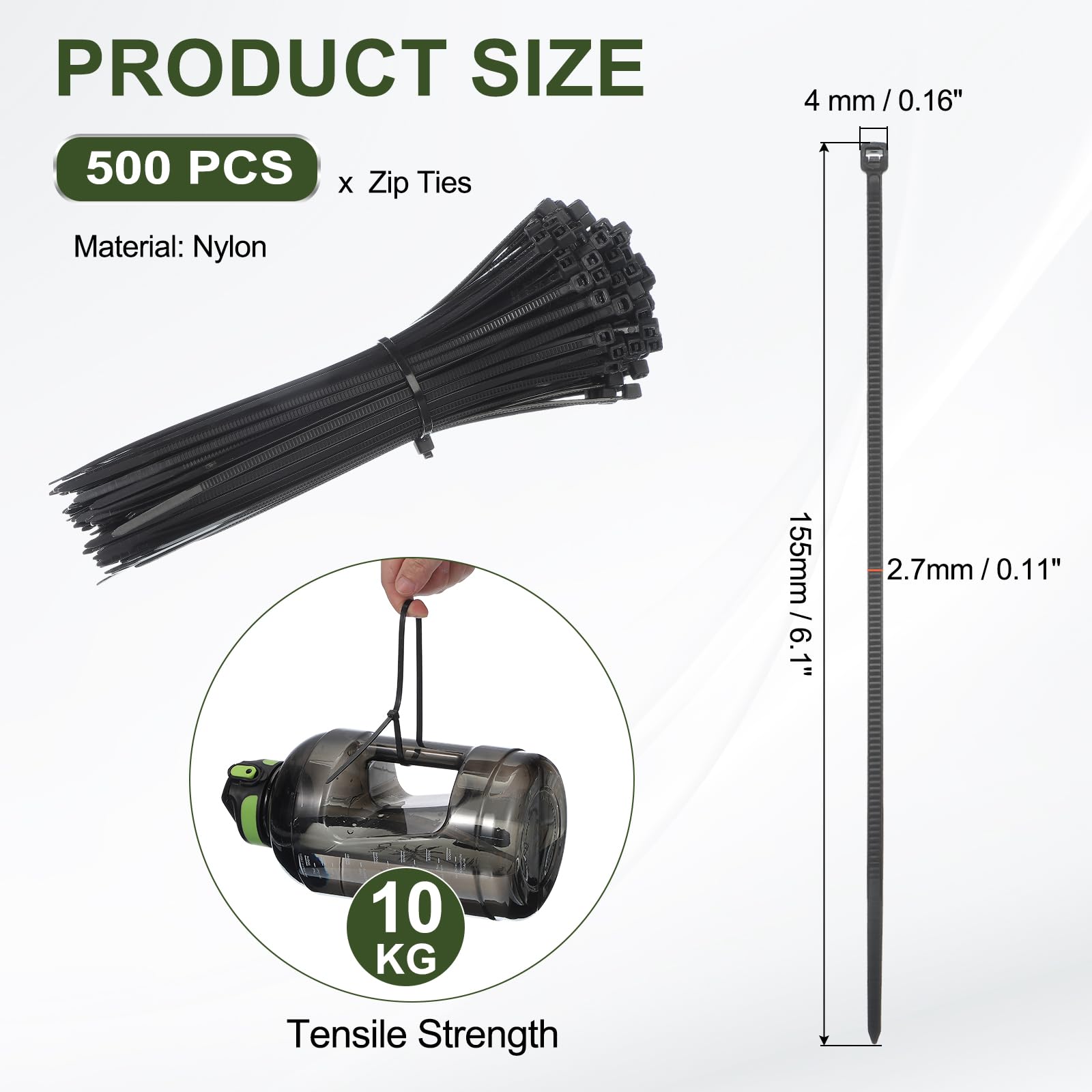 PATIKIL Zip Ties 6 Inch - Image 2