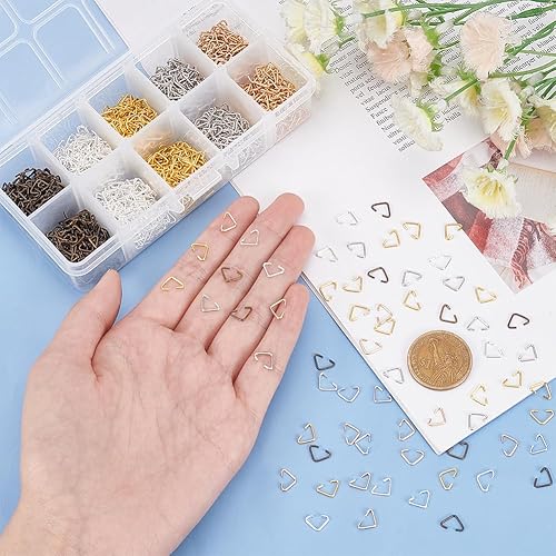 Miniatura 10 de PH PandaHall 400 anillos de salto abiertos triangulares de hierro, clip de pinza de fianza, gotas para colgar, calibre 18 para hallazgos de joyería,