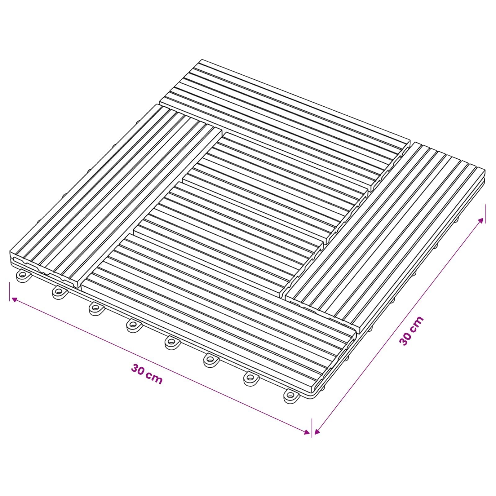 Generisch Terrassenfliese 11 STK. Grau 30 x 30 cm WPC,Haushaltsbedarf,8.67 kg-42046661