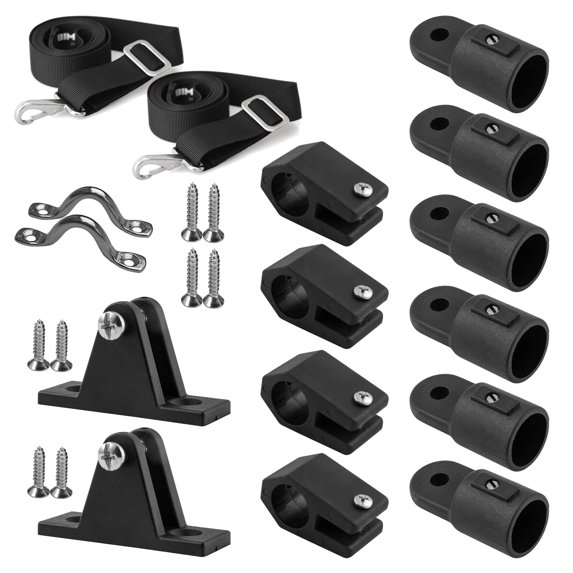 Buy 7/8" Bimini Top Fitting Hardware Set for 3 Bow Bimini Top,Black