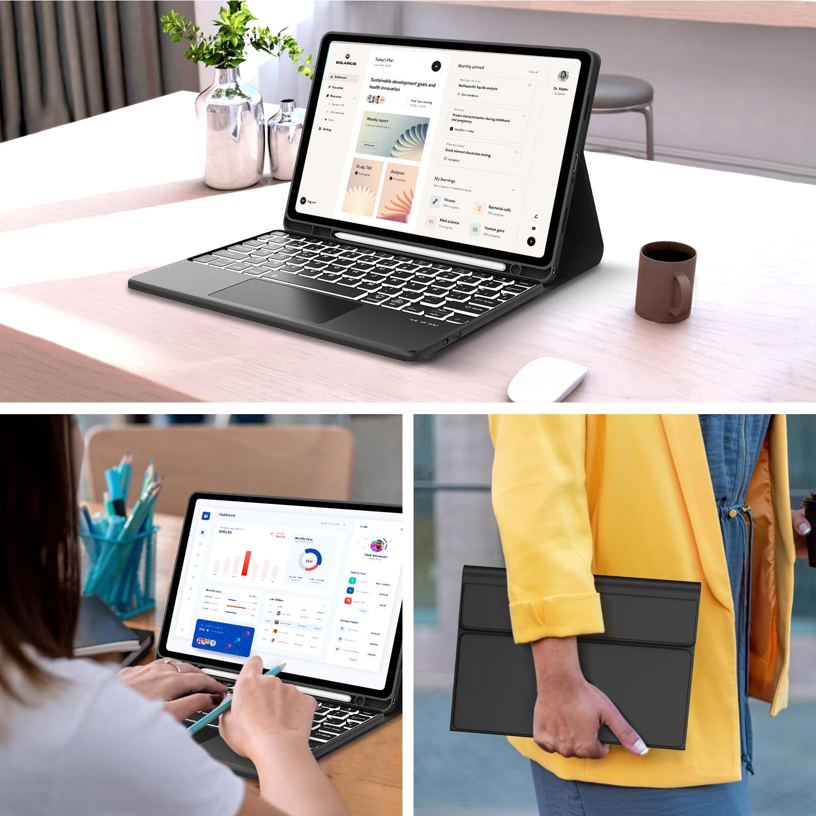 FOGARI Teclado con Touchpad para Samsung Tab A11+/A11 Plus 11" 2025 | Español Ñ Teclado Retroiluminado Magnético Desmontable Bluetooth con Trackpad para Samsung Galaxy Tab A11+ Plus 11", Negro