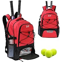 WOLT Tennis Bag - Large Tennis Racket Backpack for Men &amp; Women - Ventilated Shoe Compartment - Holds 2 Rackets