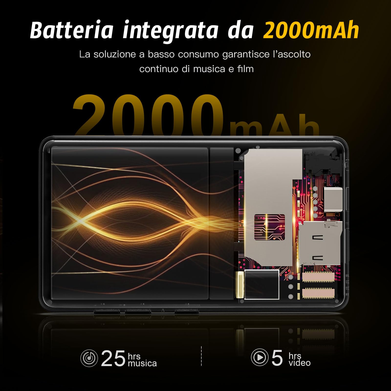 Lettore MP3 da 144 GB con WiFi e Bluetooth, 4.02" IPS HD Touch Screen, lettore MP4 con altoparlanti, lettore musicale per bambini, Android Music Player preinstallato con Spotify, Play Store