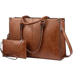 LOVEVOOK Laptop Tote Bag for Women 17 3 Inch Large Capacity Vintage Leather Work Computer Bag Business Casual