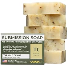 Premium Tea Tree Oil Soap - USA Made Bar Soap for BJJ, Jiu Jitsu, Wrestling, and Grappling 5-Pack of 4 Ounce Soap Bars, Peppermint Tea Tree
