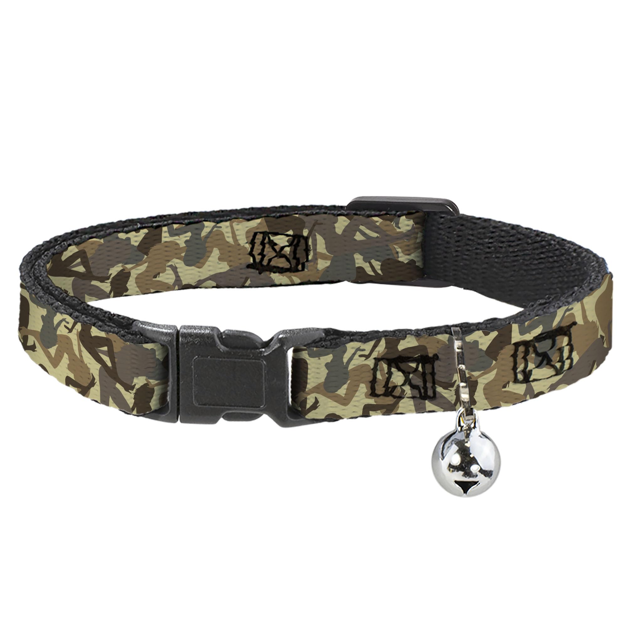 Collar de gato breakaway Buckle-Down Mud Flap Girls Camo Browns ajustable con cascabel