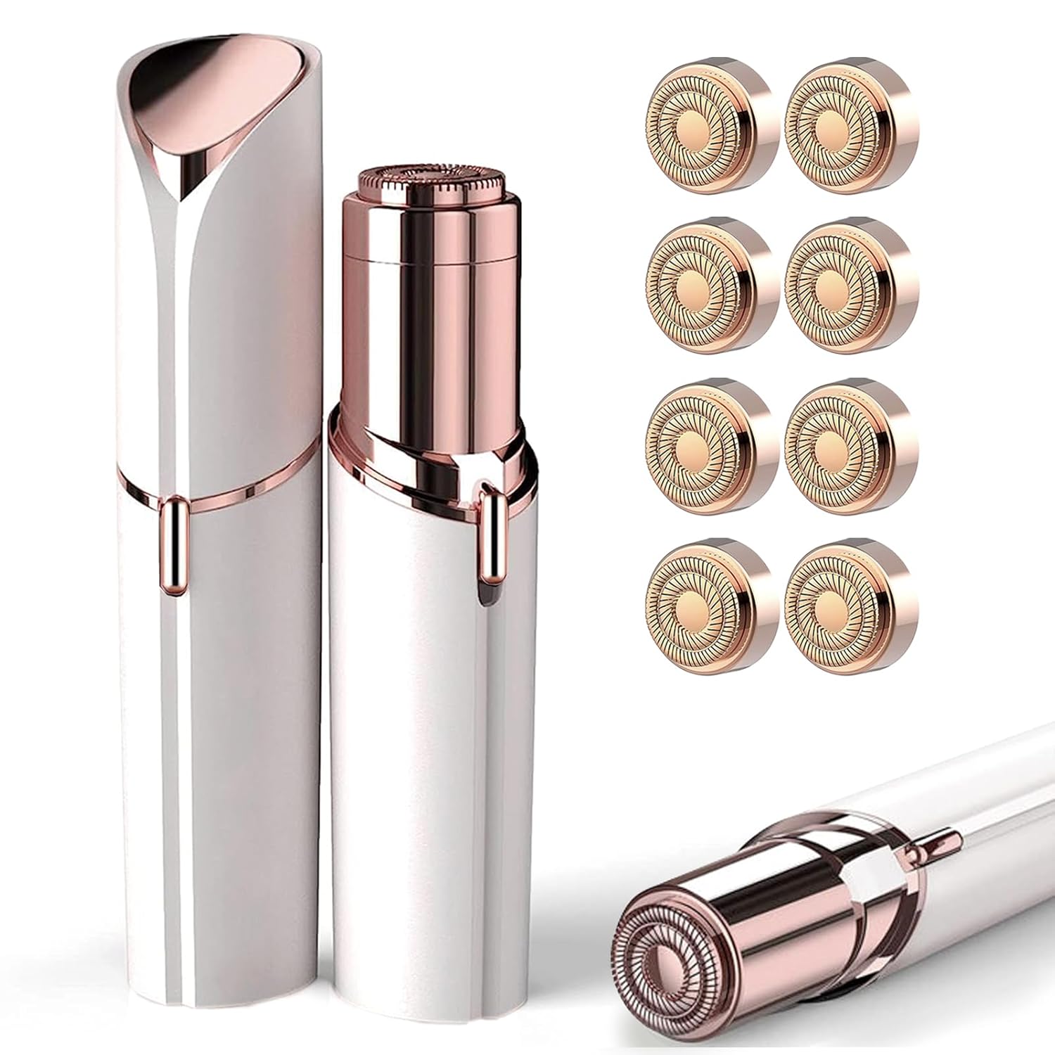 Facial Hair Remover for Women White Color with 8-pc Replacement Heads