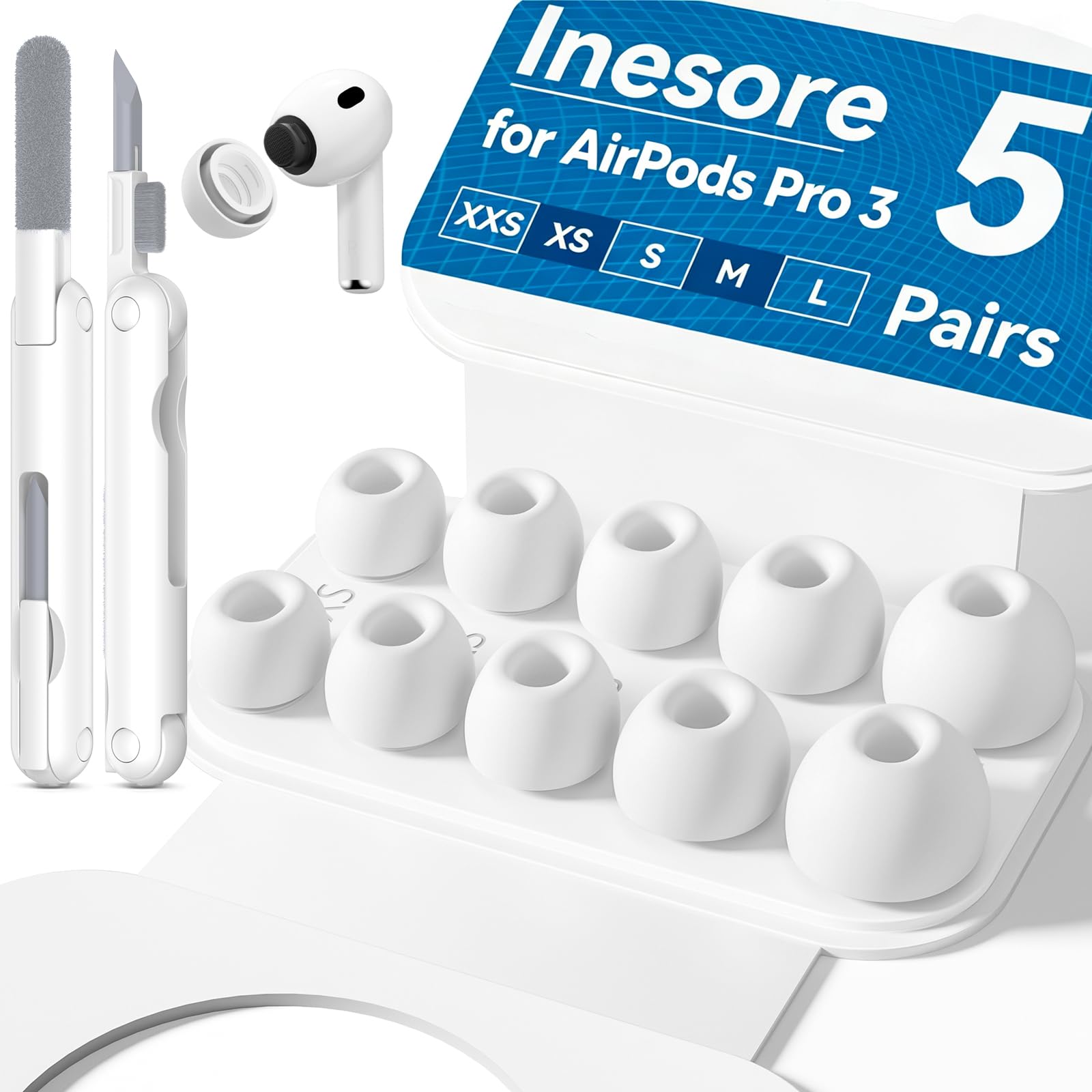Amazon | Inesore 交換用イヤーチップ 5組 AirPods Pro 3 (2025) 用