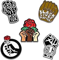 Vista 1 de Black Lives Matter - Juego de pines esmaltados con puño levantado, broche BLM, alfileres de solapa para mochilas, chaquetas, sombreros, joyas