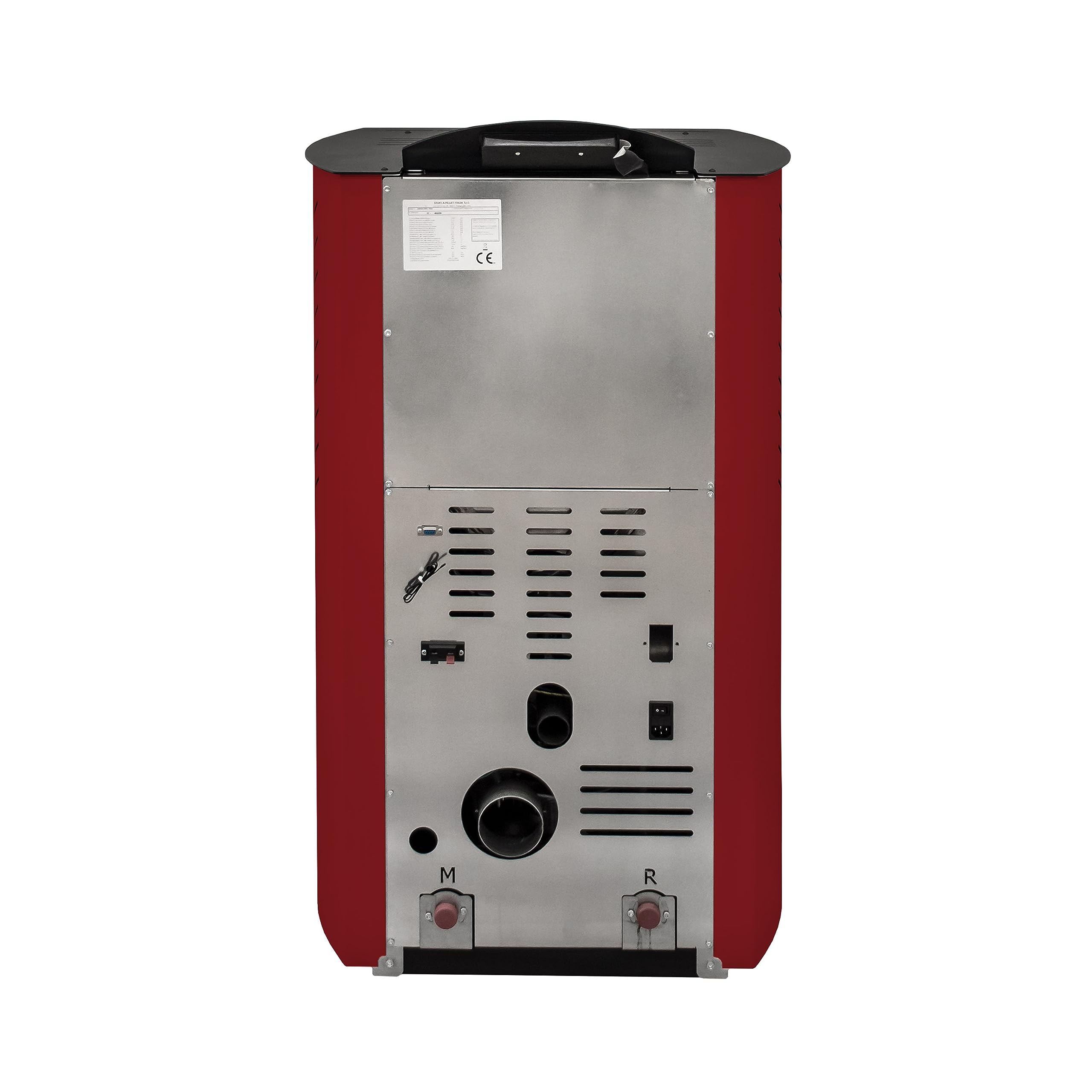 STUFE A PELLET ITALIA Siberia Hydro 15 KW WiFi - Estufa de pellets para habitaciones y agua caliente, eficiencia 90%, calienta hasta 90 m², autonomía de 20 horas, programable con 5 potencias, rojo