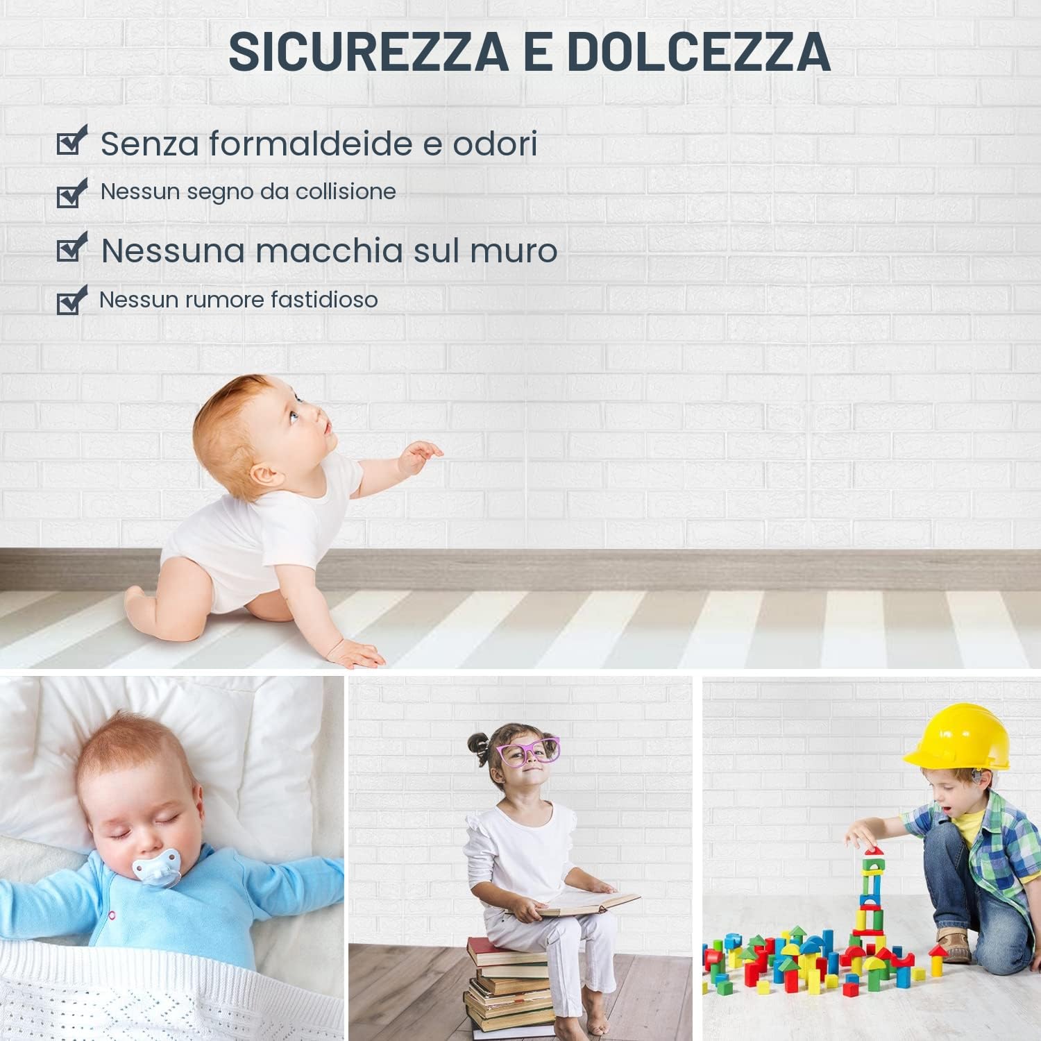 30 pezzi 3D pannelli murali 77x70cm autoadesivi per retro cucina, carta da parati mattone effetto pietra 5 mm, adesivi murali impermeabili, decorativi, per cucina, soggiorno, bianco