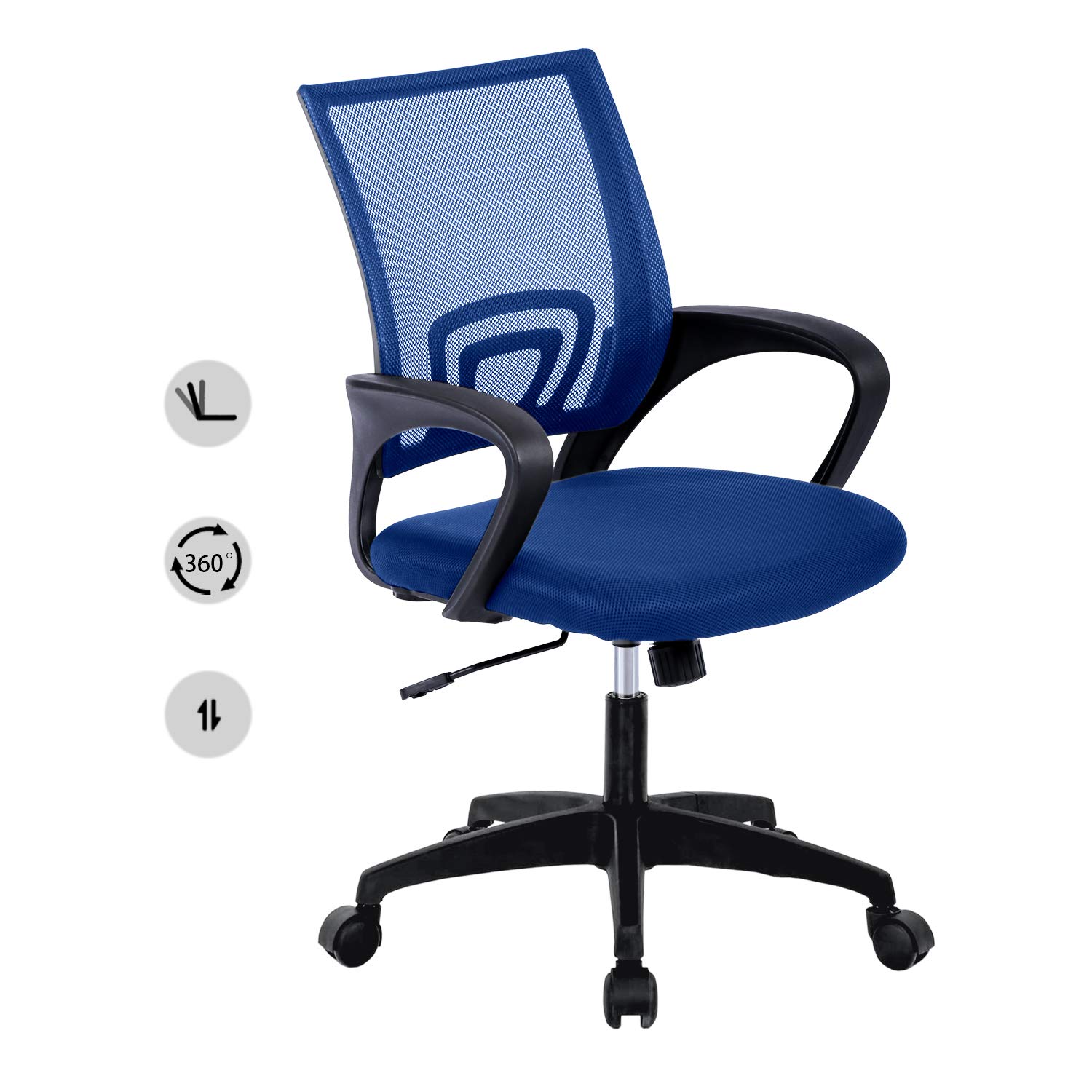 HCB Office Chair Ergonomic Upgraded Desk Chair Executive Swivel Computer Chair with Lumbar Support for Home Office Blue