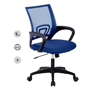 HCB Office Chair Ergonomic Upgraded Desk Chair Executive Swivel Computer Chair with Lumbar Support for Home Office Blue