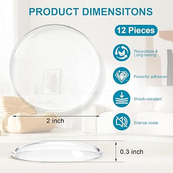 12 PCS 2 Door Stoppers for Wall, Door Knob Wall Protector