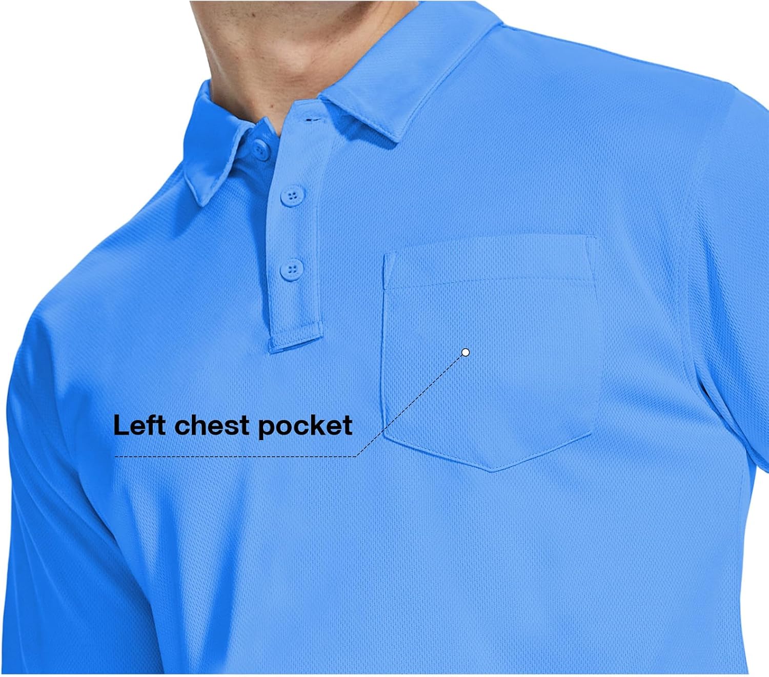 ZITY 5 Pack Polo Shirts for Men with Pocket Dry Quickly Short Sleeve Athletic Outdoor Work Collared Shirts - Image 5