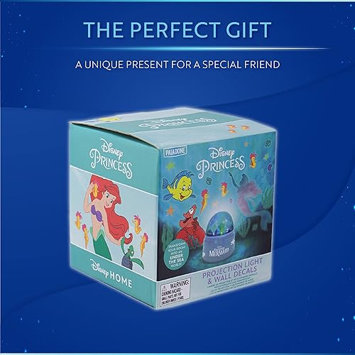 Miniatura 6 de Paladone Juego de luces de proyección y calcomanías de pared de La Sirenita, proyecta un mundo bajo el mar en tu techo y paredes