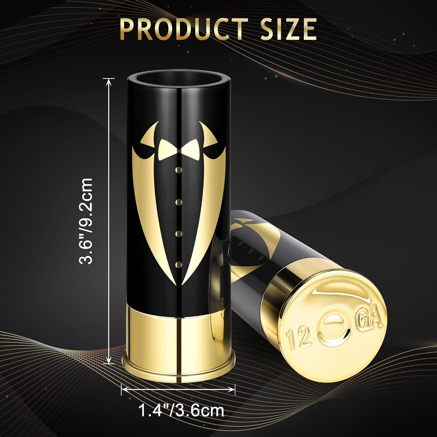 Yoption 16 Pack Groomsmen Gifts Set, 8 Pcs Gauge Shot Glasses and 8 Pcs Stainless Steel Cutter for Best Groomsmen Gift Wedding Proposal Favors