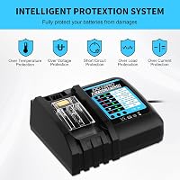 Acumulator de schimb BATTOOL Makita 18V 5000mAh 5.0Ah cu încărcător DC18RC 4A, compatibil cu BL1830B BL1840 BL1850 BL1850B BL1860 BL1860B BL1815 LXT 400 7