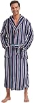 FashGudim Hommes Robes Grande et Tall Pleine Longueur En peluche Robe longue pour les hommes Peignoir Châle Collier chaud Robes de maison d'hiver