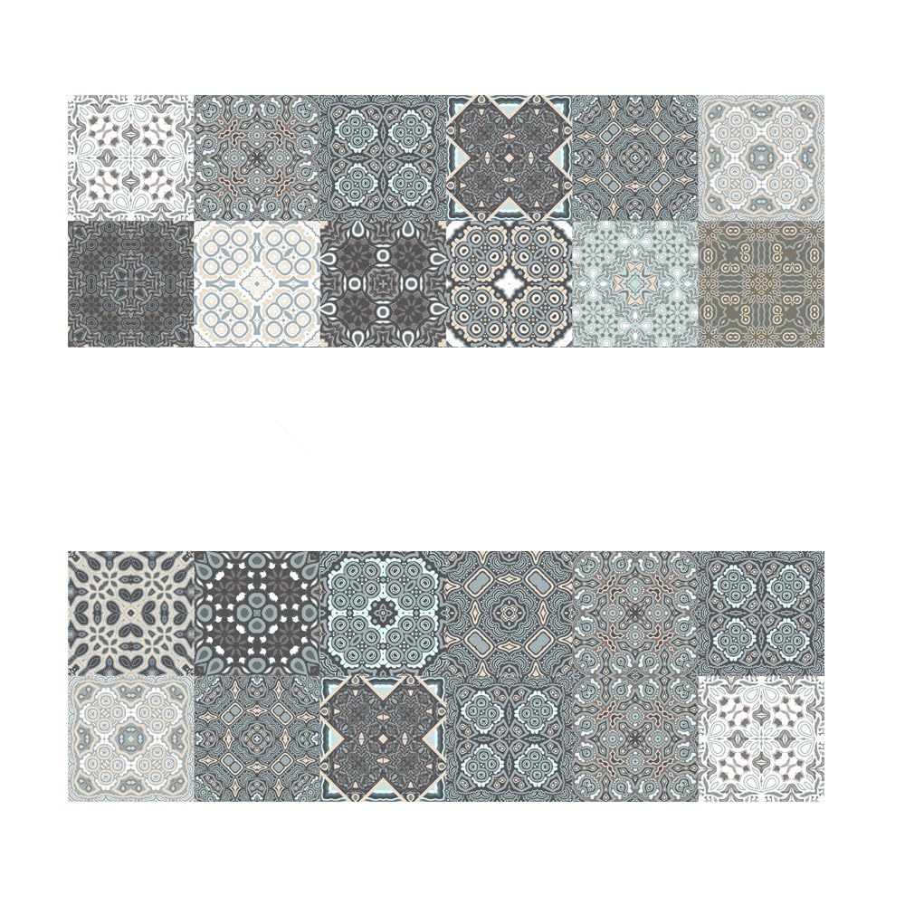 Autocollants carrelage rétro bleu pour ambiance méditerranéenne de bain