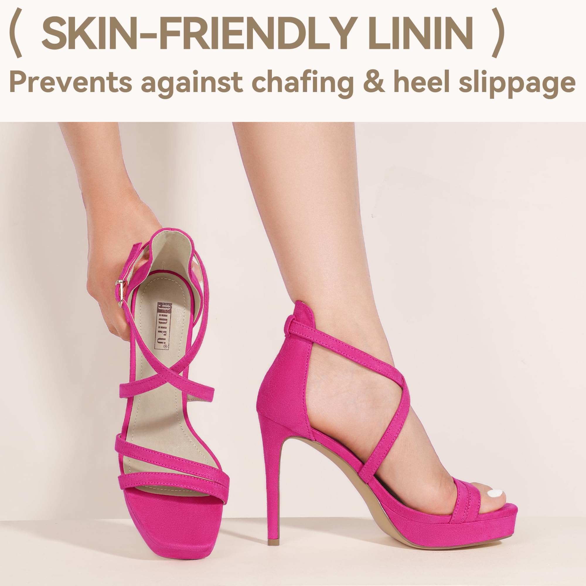 IDIFU IN4 Platform High Heels for Women Strappy Heeled Sandals Square Toe Heels Stiletto Heels Women's Wedding Party Bridal Sexy Dress Shoes Open Toe Heels: 7 Hot Pink Suede