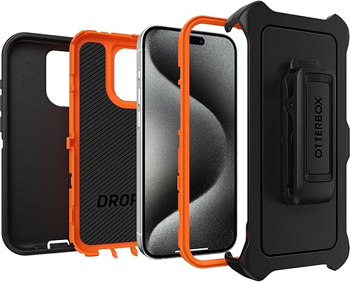 Miniatura 4 de OtterBox Funda para iPhone 15 Pro (solamente) Defender Series - Realtree Edge (naranja Blaze/Negro/Borde RT), resistente y duradera, con protección