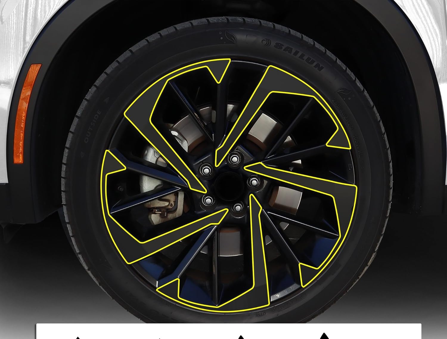 BOGAR TECH DESIGNS Rim Chrome Delete Overlay Compatible with Mitsubishi Outlander 2022-2025, Gloss Black