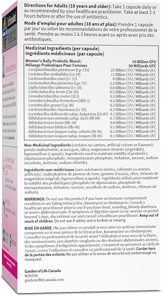 Garden of Life Garden of Life - Dr. Formulated Probiotics Once Daily Women's | Supports Women's Gut Health & Digestion | Eases Gas & Bloating | 50 Billion CFU + 16 Probiotic Strains | Gluten Free, Dairy Free, Soy Free in use