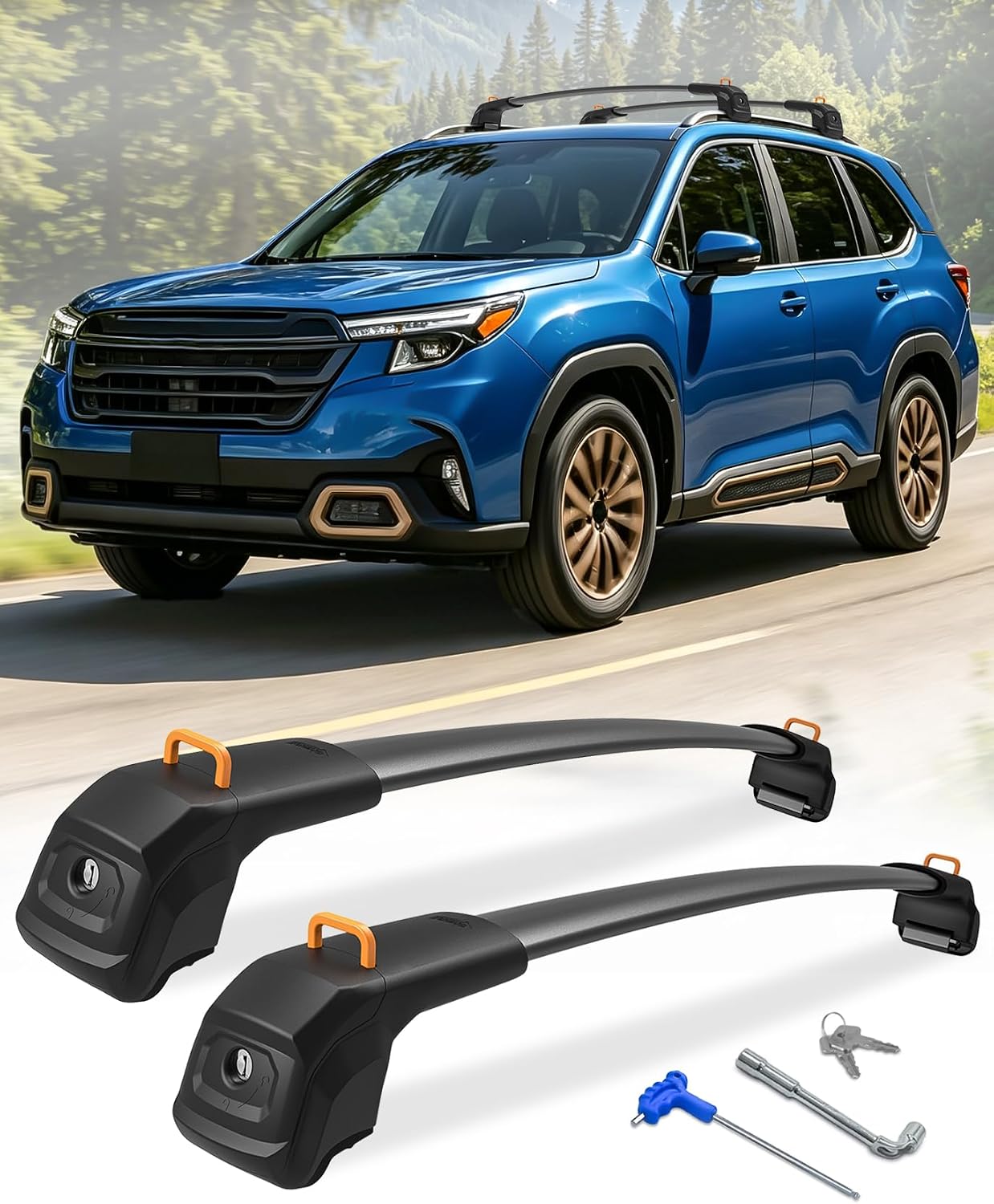 HmmtyRack Aluminum Roof Cross Bars for 2025–2026 Subaru Forester Sport/Touring