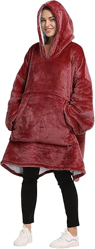 Miniatura 6 de Catalonia Sudadera con capucha de gran tamaño, sudadera con capucha de sherpa, suave, cálida, cómoda, portátil, para viajes, adultos, hombres y