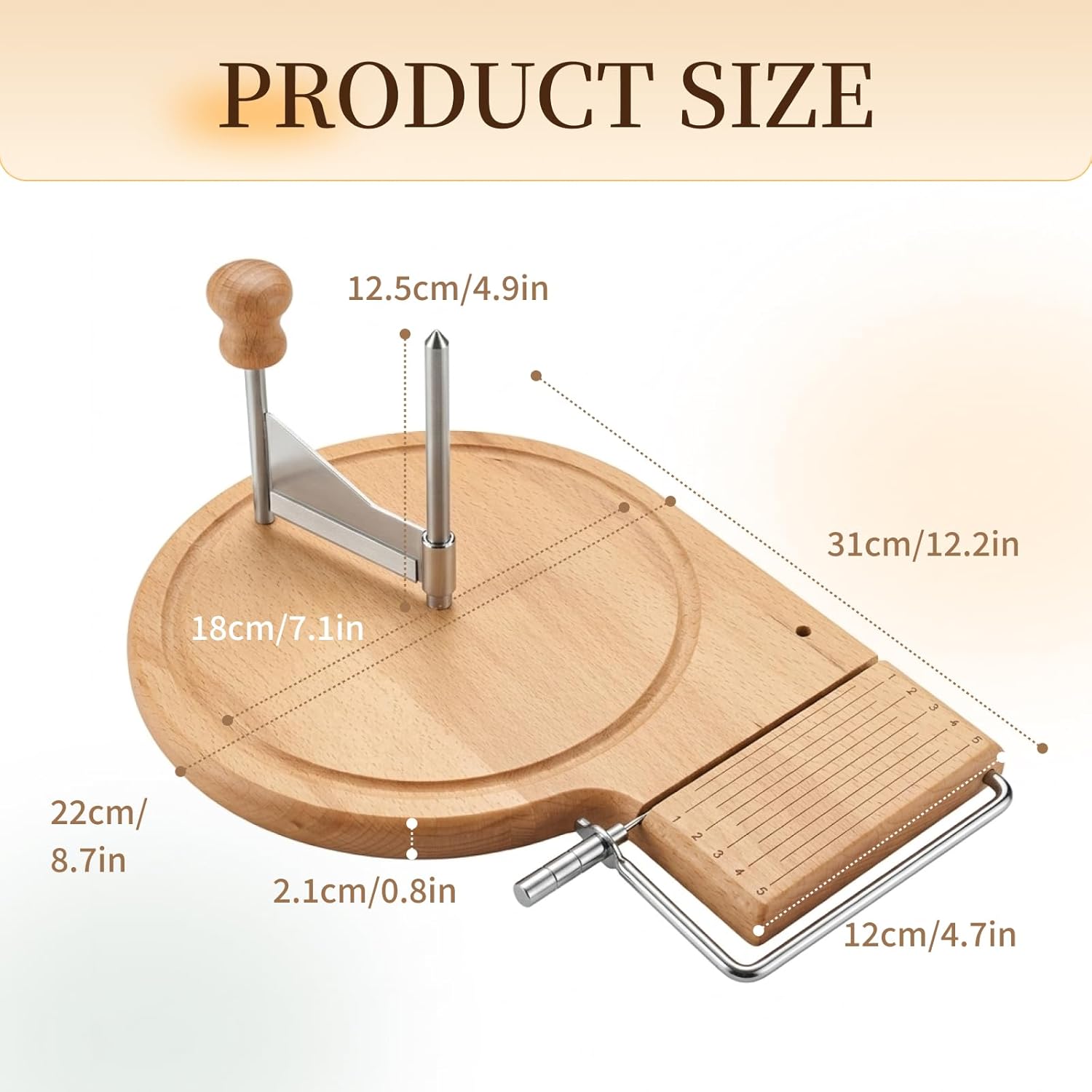 2-in-1 Cheese Curler Wheel & Slicer, Stainless Steel Cheese Shaver with Manual Handheld Flaker, Kitchen Cheese Cutter Gadget for Butter Chocolate Home Parties Bakery Restaurants Cafes