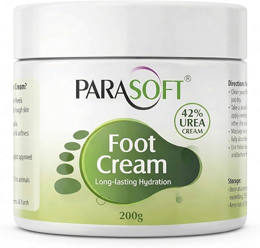 Parasoft Foot Cream with 42% Urea - 200 g for Cracked Heels &amp; Dry Feet - Heel Repair &amp; Long-Lasting Hydration, Clinically ...