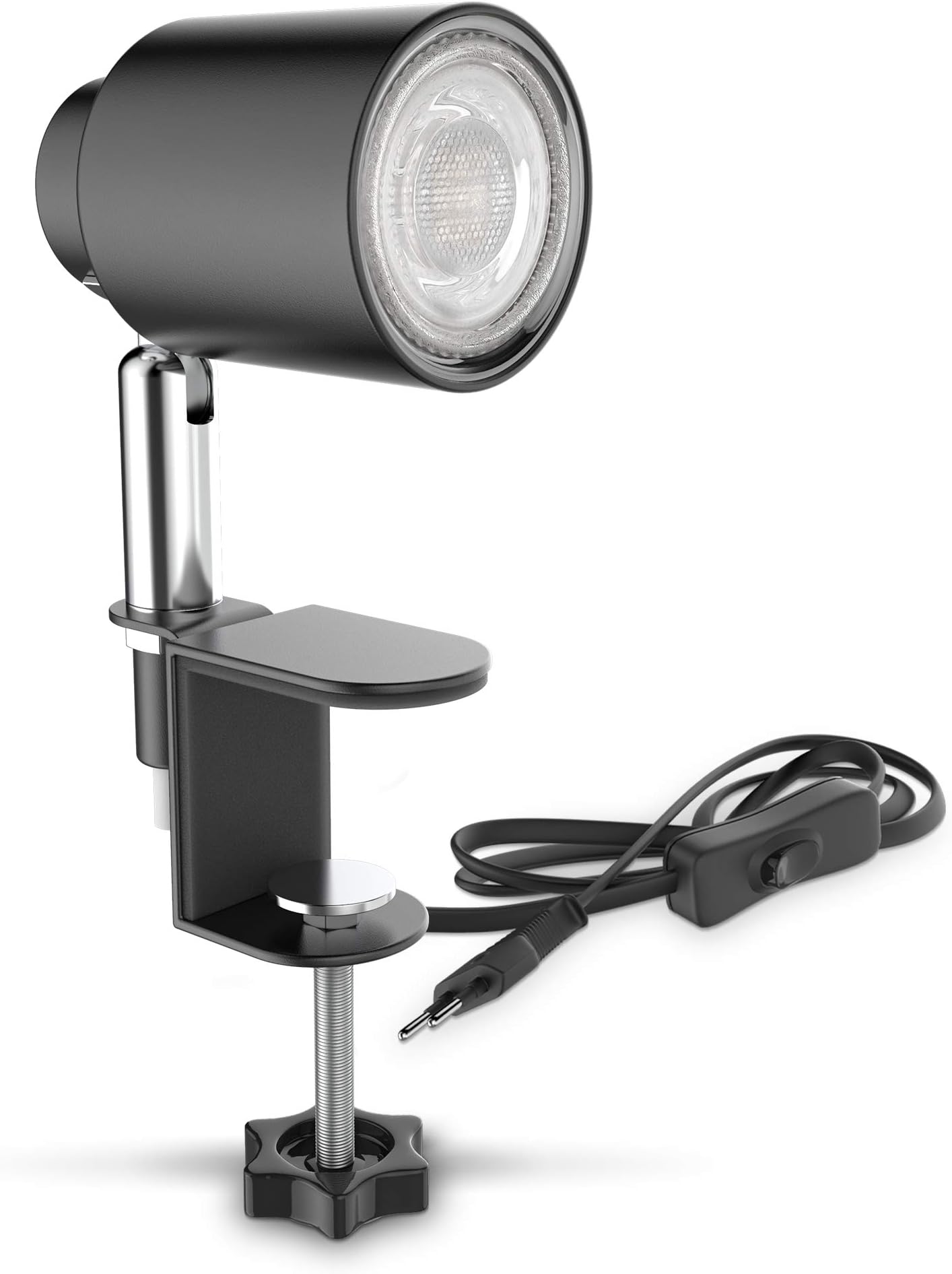 PORFOYO Spot LED à Pince Avec Prise Et Interrupteur, 10 W COB